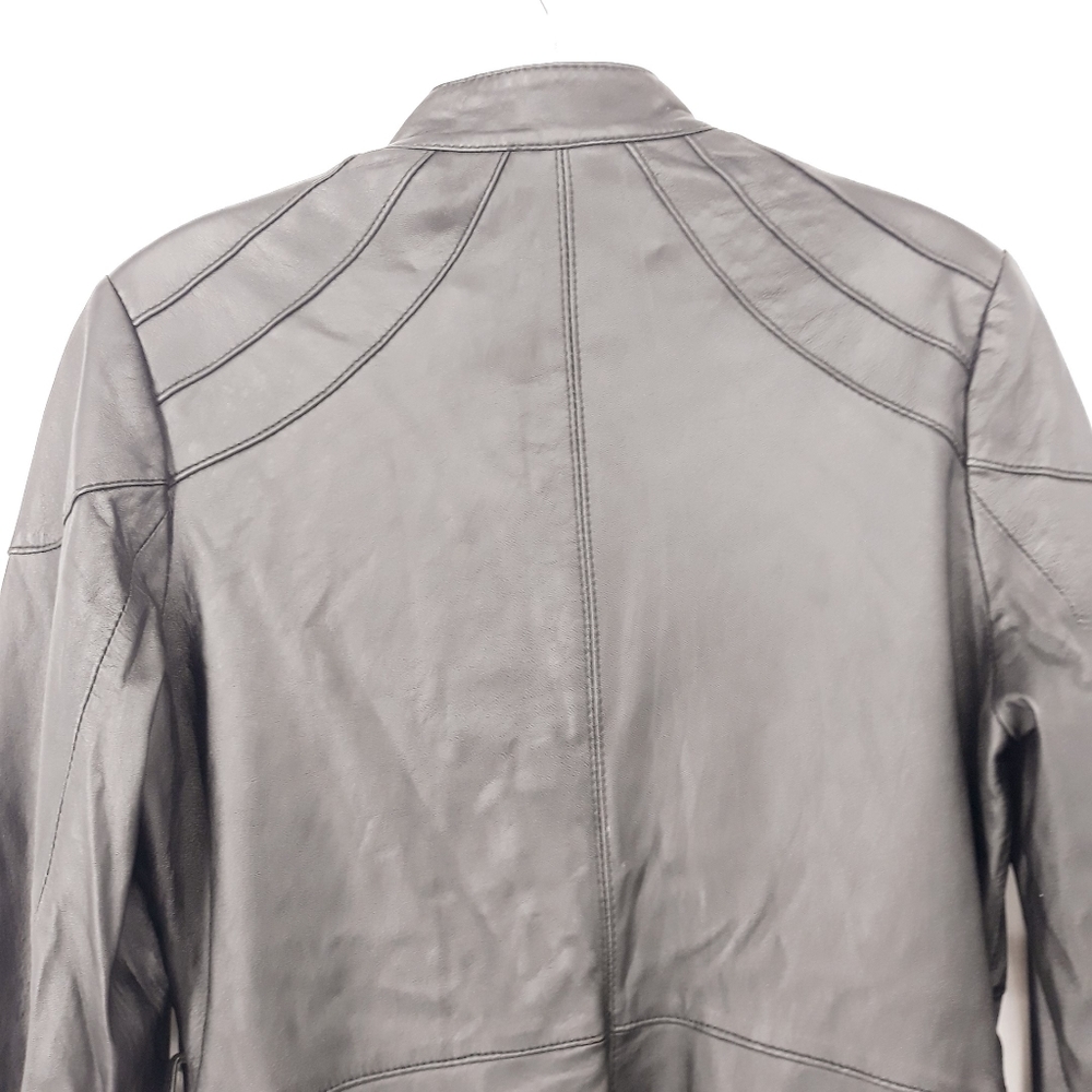 Rachel Zoe Moto Genuine Leather Jacket Size XXS - Picture 10 of 14